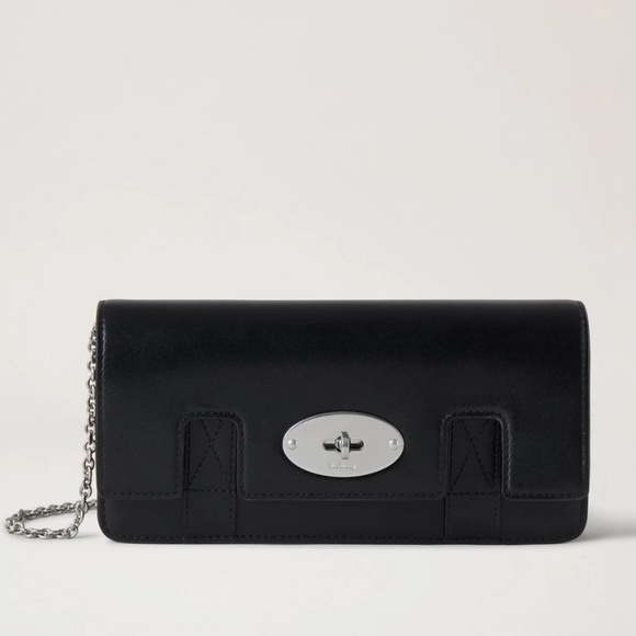 Mulberry 'East West Bayswater' in Black Shiny Smooth Clutch  - MSRP $885 - NWT - Picture 1 of 5